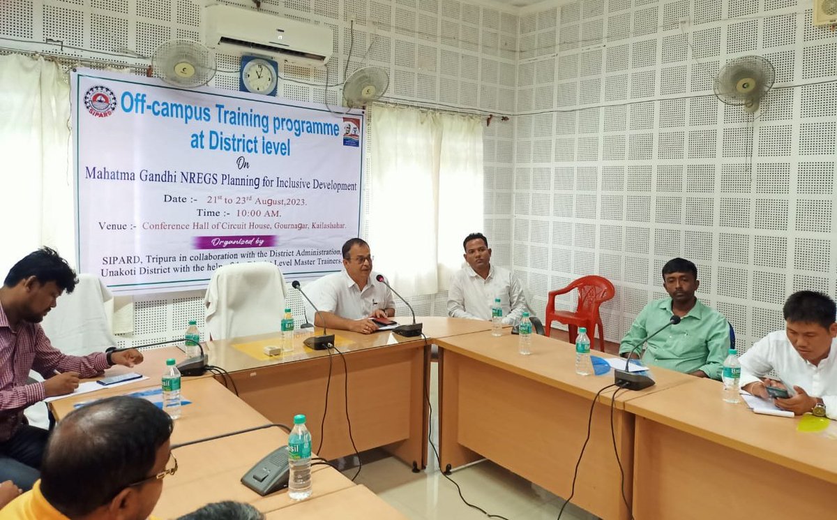 SIPARD1's tweet photo. Unakoti District Level Training Program on Mahatma Gandhi NREGA Scheme for Inclusive Development has been organized by SIPARD in collaboration with Unakoti District Administration.
@MoRD_GoI 
@mygovtripura 
@DMUnakoti https://t.co/RIgtlwYJgU
