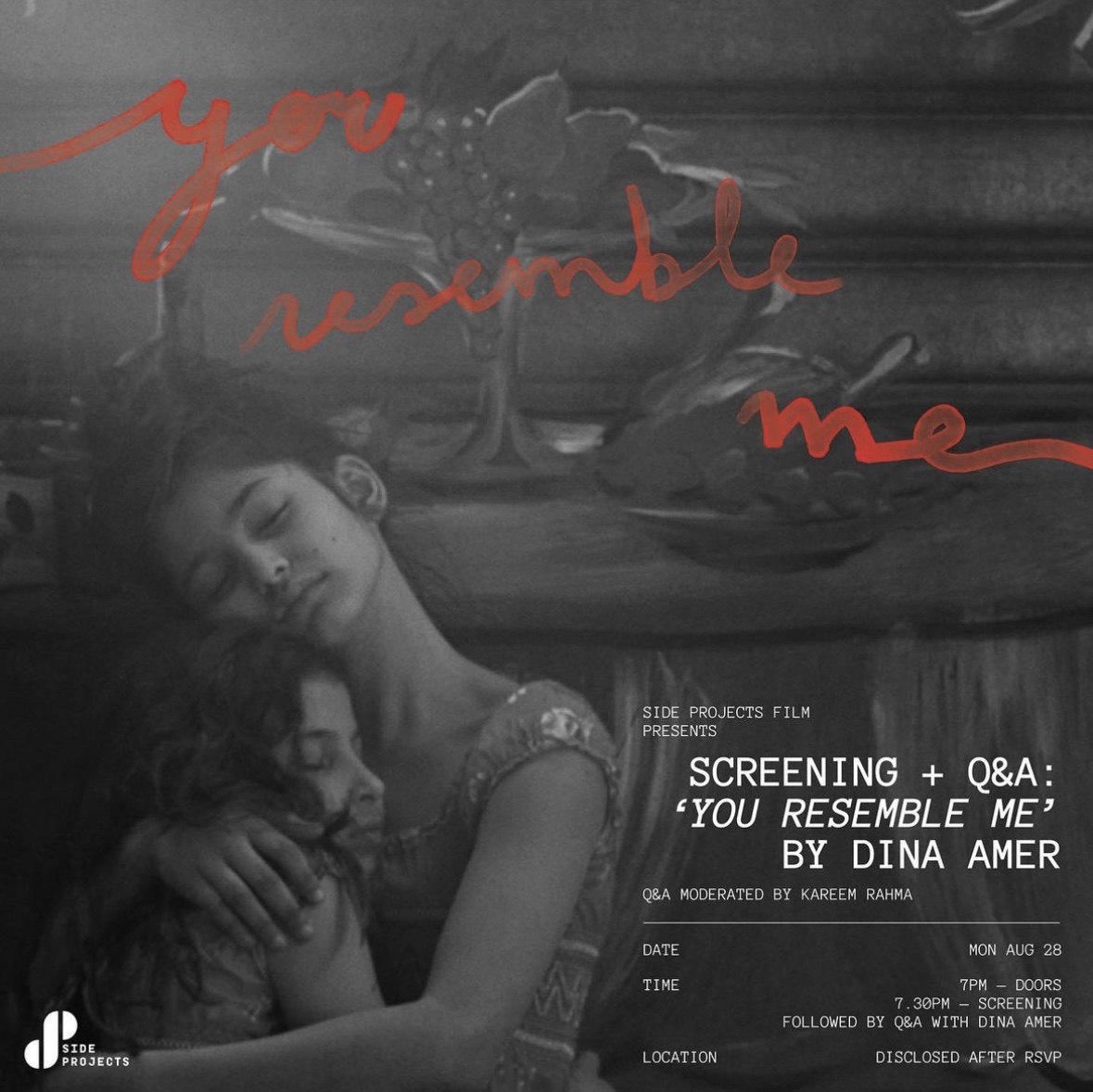 Join us for a special screening and Q&amp;A with Dina Amer of #YouResembleMe on August 28 in NYC. The film touches on one of the darkest issues of our time and deconstructs it in an intimate story about family, love, sisterhood, and belonging. Q&amp;A is moderated by Kareem Rahma.