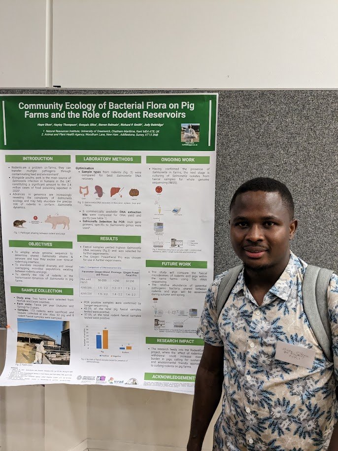 Our @UKFS_CDT Cohort 1 #PhD researcher @appleespino27 and @NRInstitute researcher @polycarphope85 presenting their research posters at the Food systems Academy Symposium.