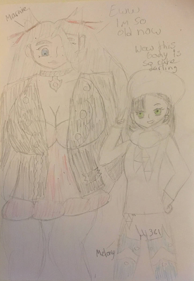 JadeSpecter's tweet image. Marnie and Melony Body Swap ~
Somehow while battling some dynamax energy managed to swap the pair
#pokemon #bodyswap