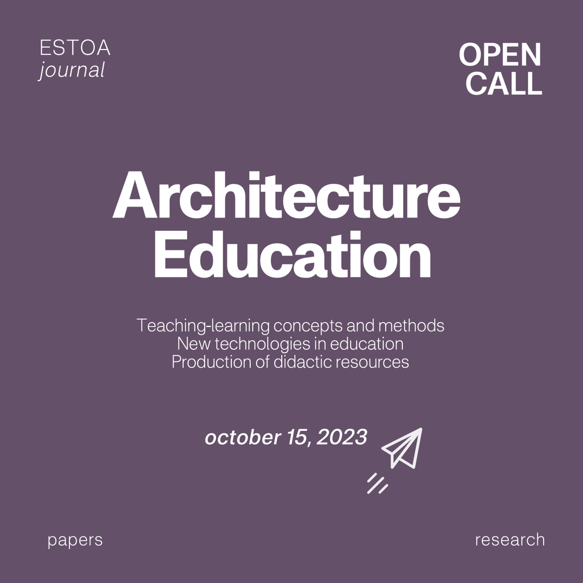 RevistaEstoa's tweet photo. #callforpapers | #ESTOA The journal's editors invite the submission of original and unpublished scientific articles resulting from completed or ongoing research in English and Spanish.
โถ๏ธhttps://t.co/hejC0mkFR2
๐๐ฒ๐ฎ๐ฑ๐น๐ถ๐ป๐ฒ: ๐ข๐ฐ๐๐ผ๐ฏ๐ฒ๐ฟ ๐ญ๐ฑ, ๐ฎ๐ฌ๐ฎ๐ฏ
#ESTOA25 #ESTOA26 https://t.co/lgqcxcfJbW
