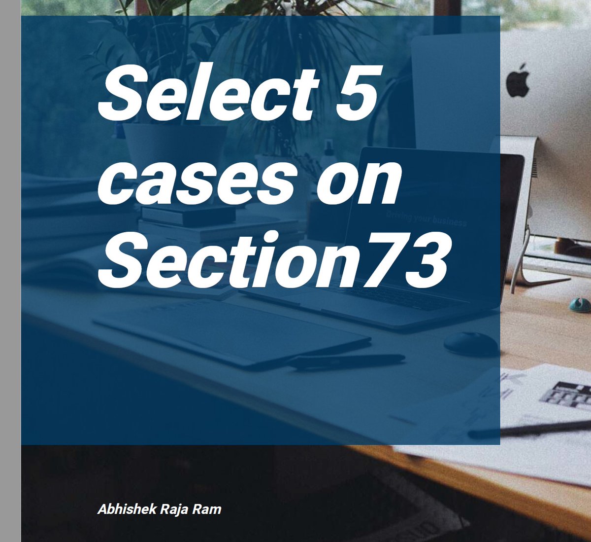 abhishekrajaram's tweet image. We are all aware of Section 73 GST Laws.

We have compiled a summary of Section 73 and five selected cases.

Like and Retweet this Tweet to receive a Link in DM of this "FREE" e-book.

Don't forget to follow me for regular "FREE" e-books.