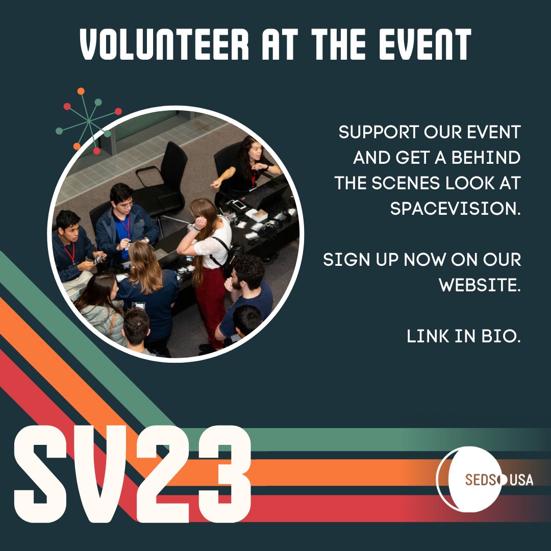 SEDSSpaceVision's tweet photo. Scholarships, Moderators, and Volunteer applications just dropped. Everything can be found at https://t.co/lX70NFjOE9.

See you all Nov 9th-11th at American University in DC! https://t.co/OmP0y01z13