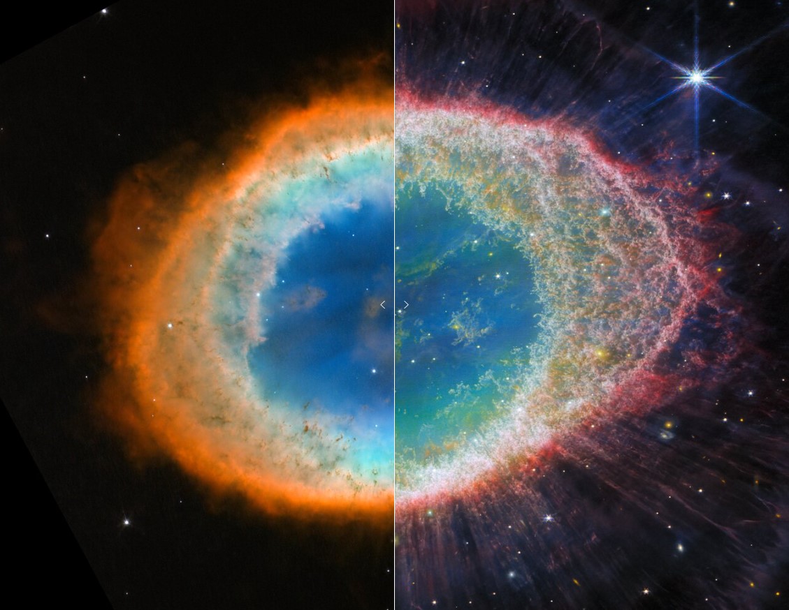 HUBBLE (@hubble_space) on Twitter photo Hubble's view of the Ring Nebula is one of its most iconic images.
Now, this spectacular object has been captured by <a href="/ESA_Webb/">ESA Webb Telescope</a> with unprecedented detail.
Have fun with this slider tool that switches between Hubble and Webb views: esawebb.org/images/compari… Hubble's view of the Ring Nebula is one of its most iconic images.
Now, this spectacular object has been captured by <a href="/ESA_Webb/">ESA Webb Telescope</a> with unprecedented detail.
Have fun with this slider tool that switches between Hubble and Webb views: esawebb.org/images/compari…