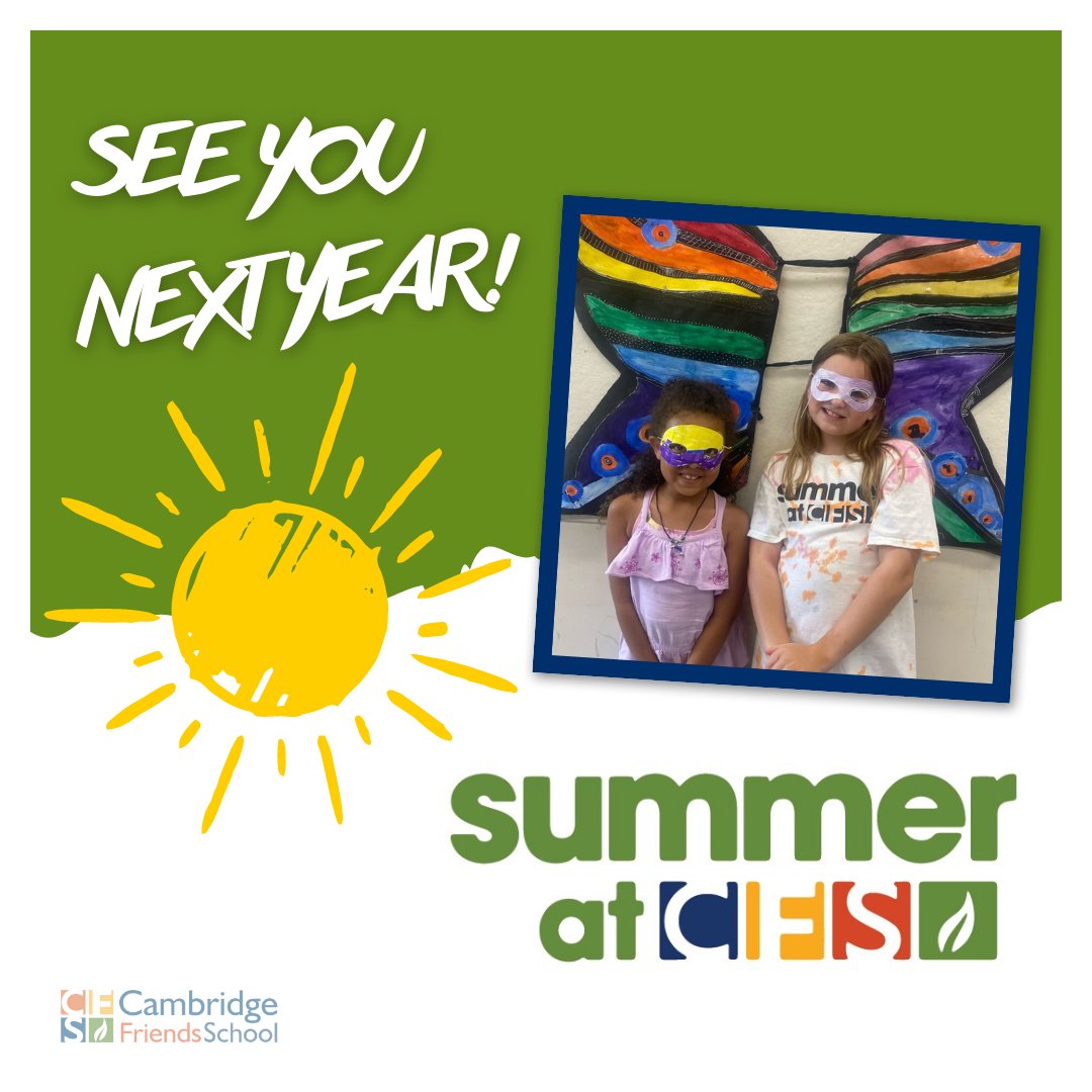 CFStweets's tweet image. Enjoy the rest of your summer! 

#Summer At #CFS 
Like and subscribe for more Cambridge Friends School updates!