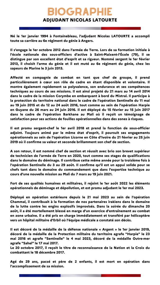 armeedeTerre's tweet photo. À notre frère d'armes.
Toute l'armée de Terre salue son engagement 🫡

#InMemoriam 🇫🇷 https://t.co/dGyB0dqeqH
