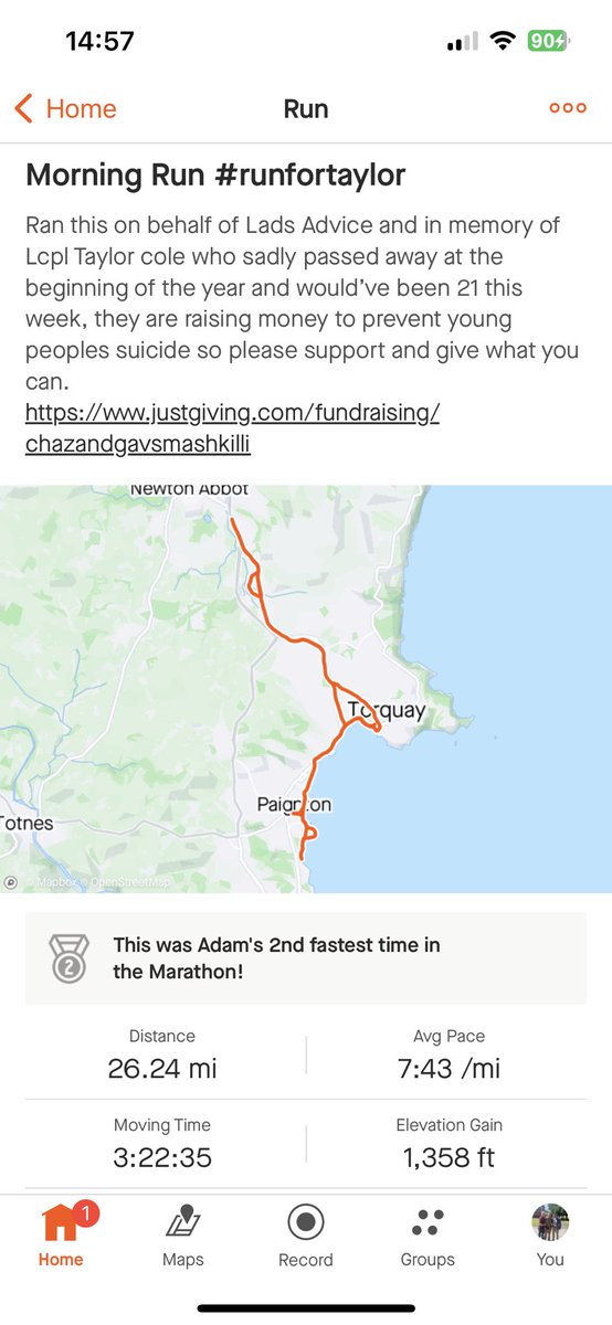 advice_lads's tweet photo. Strong from LA member Adam Hart! πͺπββοΈππΎ #RunforTaylor
https://t.co/Vqbgne9PL9 https://t.co/qXJBLbIOom