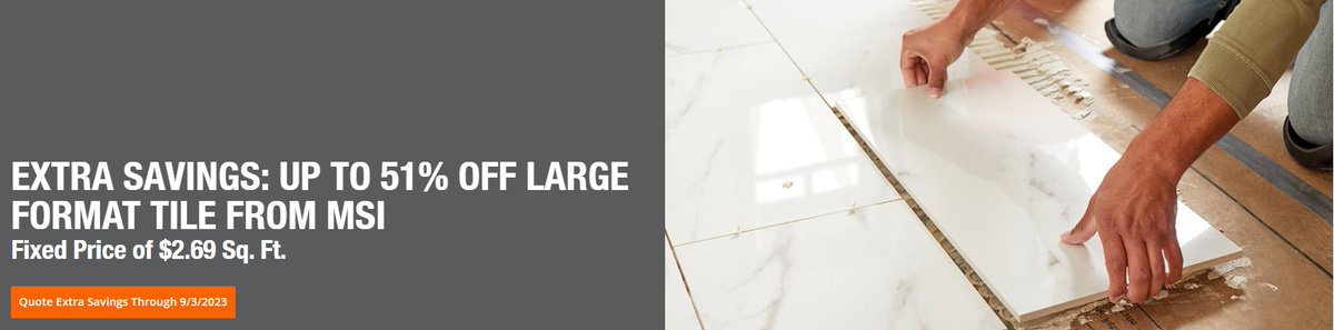 #HDQC #QuoteCenter

Large Format Tile – Up to 51% off Select Large Format Tile