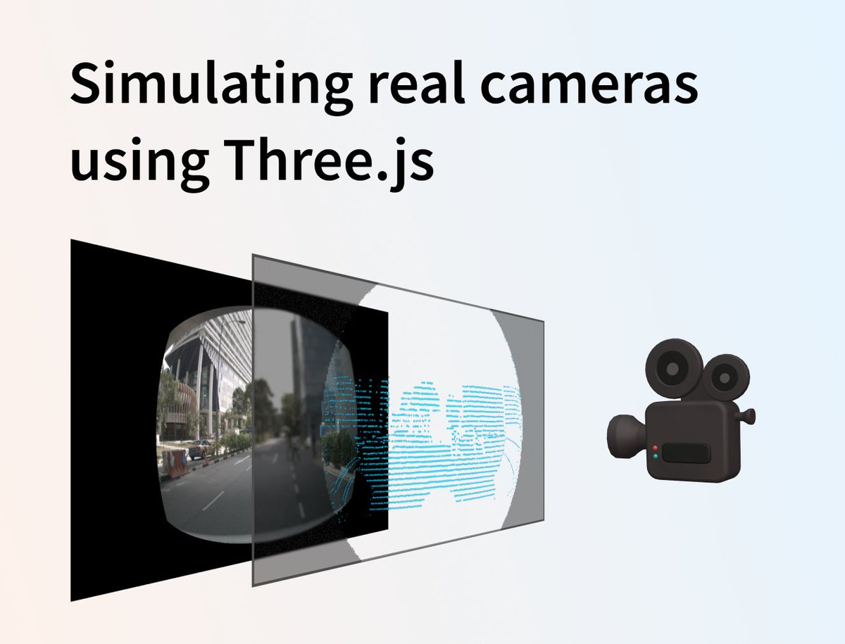 My first <a href="/threejs/">Three.js</a> tutorial is live! It explains how to simulate a real camera in Three.js in order to overlay a 3D scene on a camera image. 

I cover both the basic pinhole model and how you can simulate lens distortion with a post-processing shader.

segments.ai/blog/simulatin…