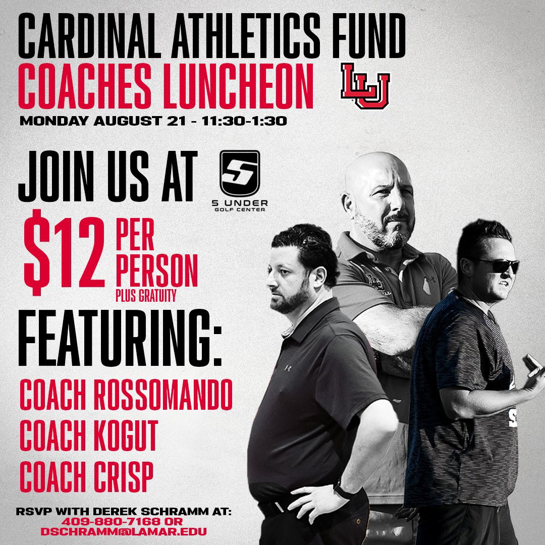 Don’t forget! Today at 11:30 AM <a href="/5undergolf/">5 Under Golf Center</a> is hosting our Coaches Luncheon for the first time this year. Don’t miss your chance to hear from our fall coaches as we build excitement for the fall!!!