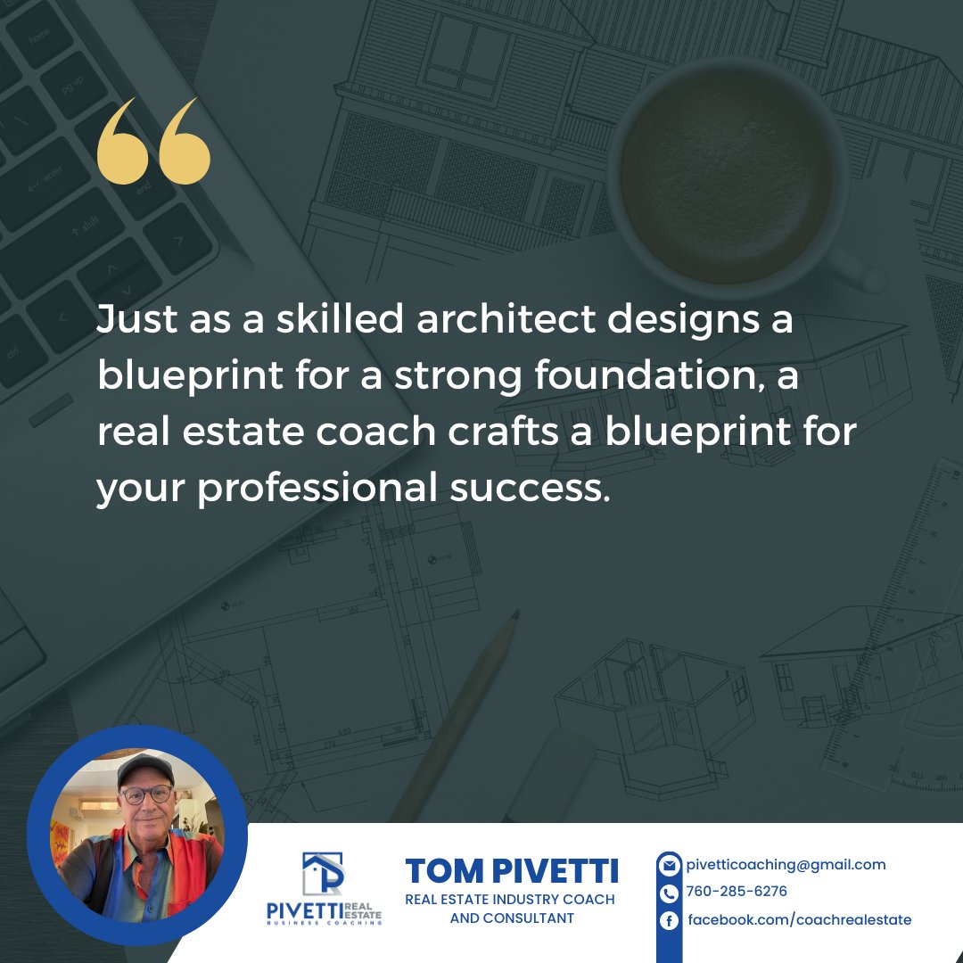 PivettiCoaching's tweet image. Similar to an architect designing a blueprint for a solid foundation, a real estate coach constructs a blueprint tailored to fuel your professional triumphs. Let&apos;s build your success story together! 🏡📝💼 ➡ Schedule 1st free coaching session - meetme.so/TomPivetti