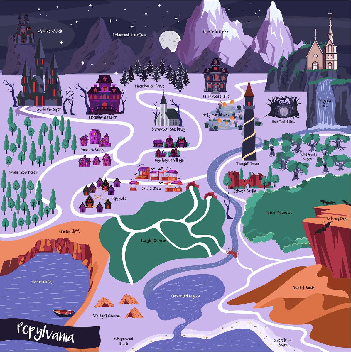 Where do vampire pops live? Popylvania of, course. We are finishing the rest of our maps for where our core characters will live. Which trait will you rep?