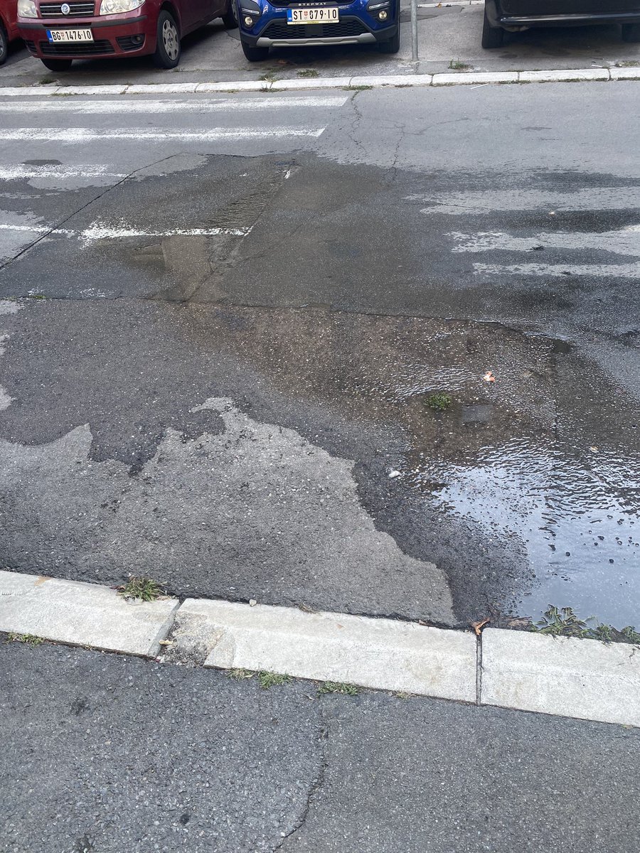 Jeremija_'s tweet photo. @prijavi_problem  Petra Lekovića 59, Banovo brdo. voda izvirie iz asfalta https://t.co/lJ867DMg0b