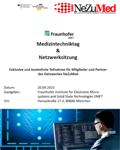 Medizintechniktag am 20.09.2023 – NeZuMed beim Fraunhofer EMFT

senetics ermöglicht mit dem Netzwerke NeZuMed Networking beim Fraunhofer EMFT.

nezumed.de/wp-content/upl…

#senetics #NeZuMed #Medizintechniktag #EMFT #Netzwerksitzung #Mikrosysteme #Networking