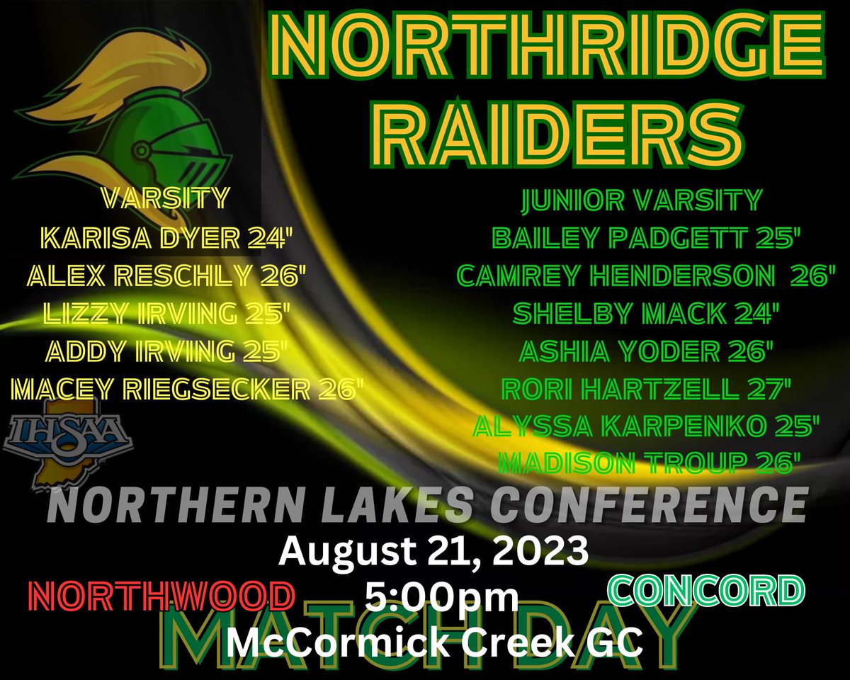 Coach18NHS's tweet image. Second NLC match of the season!  Keep the momentum and improvements coming, Raiders!  #believe #teamgoals @nridgeathletics @indianahsgolf