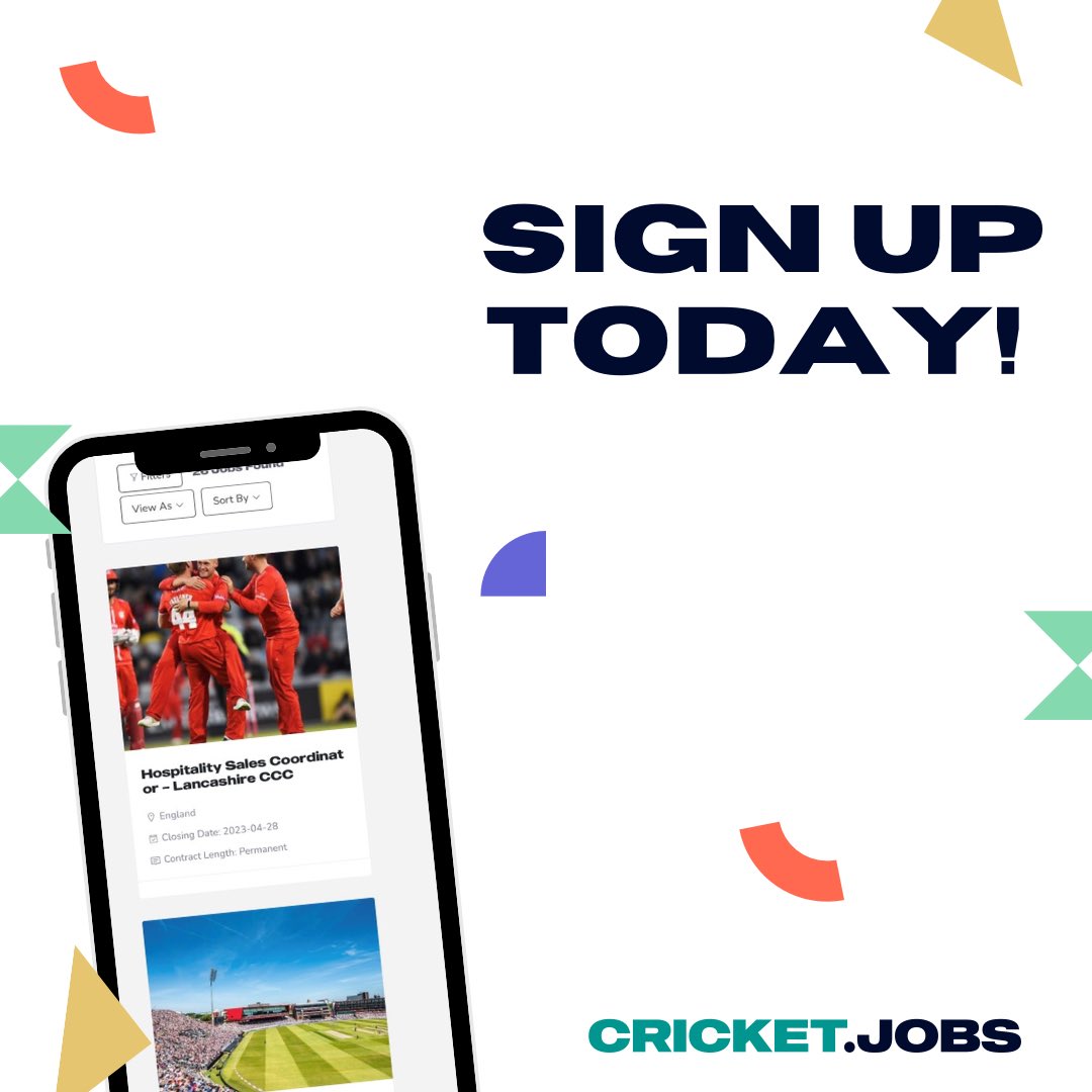 cricketjobs's tweet photo. https://t.co/rnZ8KgnU9p
The only platform that lists all cricketing jobs around the globe!
What are you waiting for? Sign up today 🚀
#cricket #cricketjobs #jobs #cricketcoach #cricketplayer #overseaspro #cricketislife #england #india #australia #recruitment https://t.co/aR9aaK8j7w