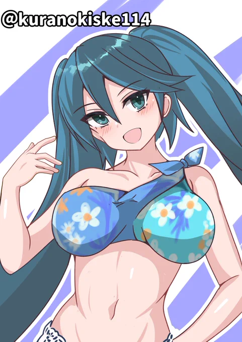 夏も水着も五十鈴にお任せ!#艦これ版深夜の真剣お絵描き60分一本勝負 #艦これ版真剣お絵描き60分一本勝負_20230821 