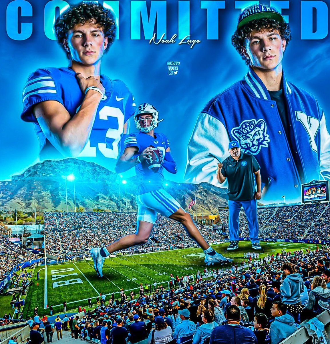 MjtvEditz's tweet photo. BREAKING***CO/24 3 QB Noah Lugo has Committed to BYU!!

-Noah Lugo is a 6'2 ( 185 LBS ) QB out Haslet, TX. 

-He had been committed to UTSA for 2 months until he decided to flip to BYU who had offered him last month! https://t.co/rTwiCvqcI2