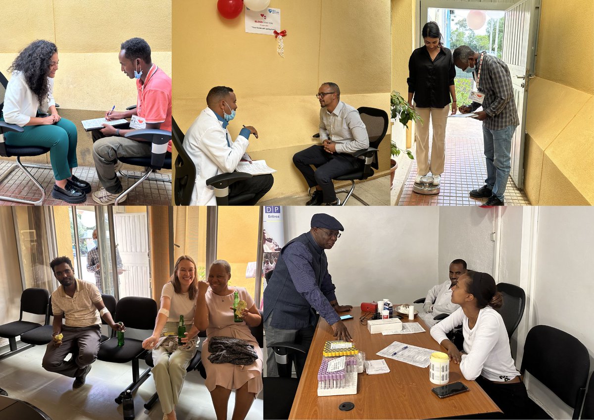 As part of #WorldHumanitarianDay, generous blood donors from @UNinEritrea selflessly donated their blood to the National Blood Bank of Eritrea - truly a noble deed!

#Together 
@UNinEritrea