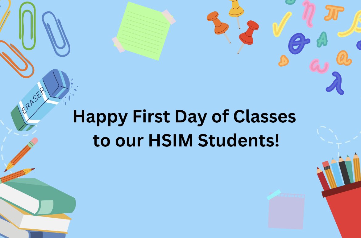 Happy First Day of Classes to our HSIM Students.☠️ #HSIM #FDOC