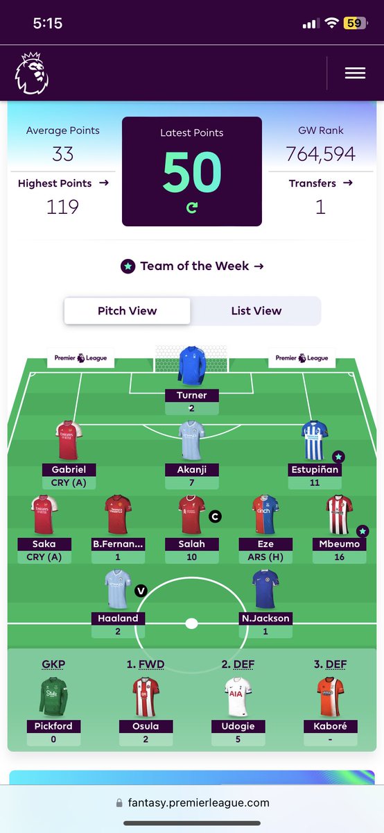 Prensmame's tweet photo. @OfficialFPL 🤞🏽🤞🏽i need 30points at least https://t.co/qP6pxVEumO