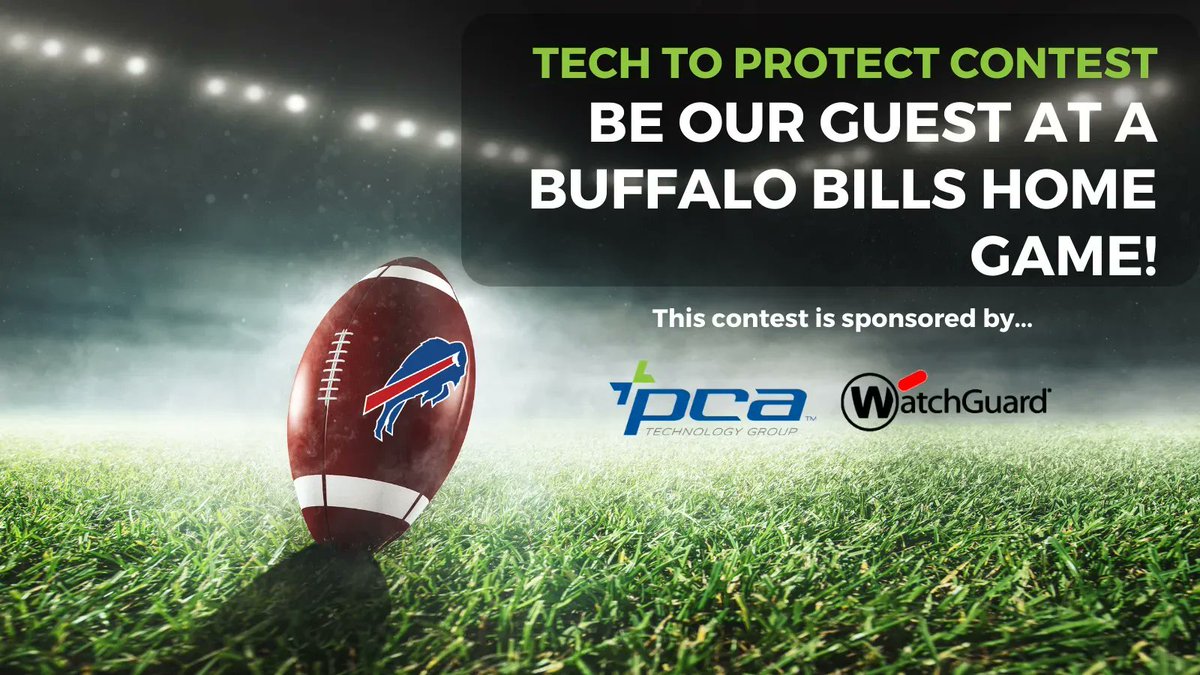 PCATechGroup's tweet image. 🏈 Calling tech fans &amp;amp; Buffalo Bills aficionados! Join &apos;Tech to Protect&apos;, sponsored by PCA &amp;amp; WatchGuard. Don&apos;t miss this touchdown of innovation! 💻 Enter for a chance to win: buff.ly/45yd5FY 
#PCATechnologyGroup #BuffaloBills #TechLife