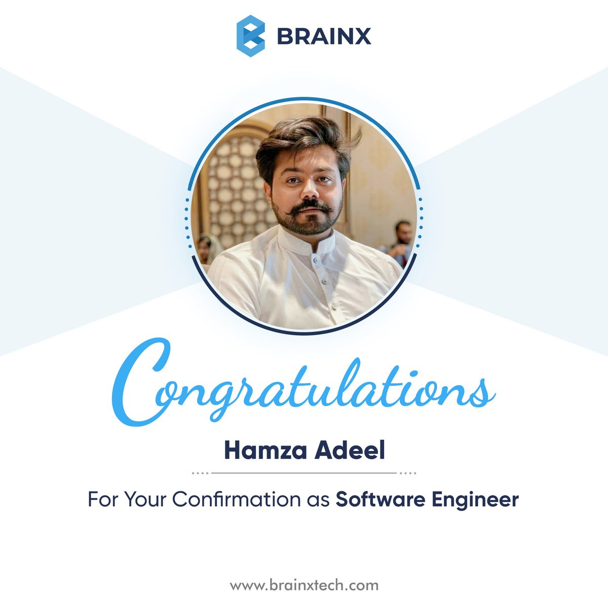 BrainXTechs's tweet photo. 𝗖𝗼𝗻𝗴𝗿𝗮𝘁𝘂𝗹𝗮𝘁𝗶𝗼𝗻𝘀! ✨
𝗛𝗮𝗺𝘇𝗮 𝗔𝗱𝗲𝗲𝗹, & 𝗔𝘆𝘆𝗮𝘇 𝗞𝗵𝗮𝗻 on a successful probation completion. 🎉
You both are a great addition to our BrainX Team.
#BrainX #probationperiod #success #employees #happyemployees #congratulations https://t.co/OH7mvBZdyA