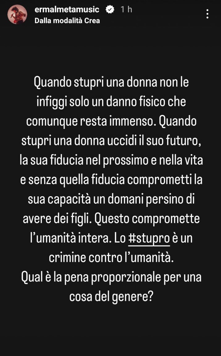 Grazie Ermal per le tue parole e per esserti esposto in prima persona per tutte noi ⚘ #Palermo #stupro