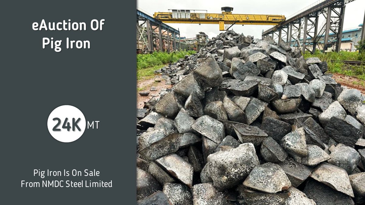 hellomjunction's tweet image. #mjunction to conduct e-Auction of huge quantity #PigIron from NMDC Steel Limited, Nagarnar, Chhattisgarh on 23rd August, 2023. It is an excellent buying opportunity for various steel product manufacturers and other end users.