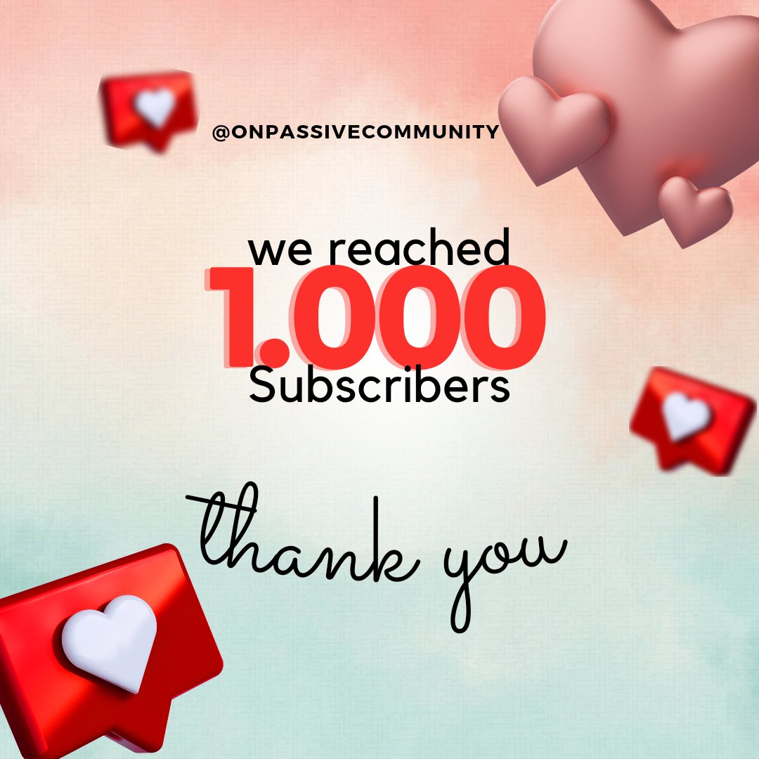 OnpassiveComm's tweet image. From the depth of our hearts, we would like to say a big THANK YOU 🙏 💞 💝🙏💝💝 to all our 1k+ subscribers on YouTube.

Yet to join the channel, please subscribe using this link for more updates and technical assistance 👉 youtube.com/@ONPASSIVEComm…

#ONPASSIVE #ONPASSIVECommunity