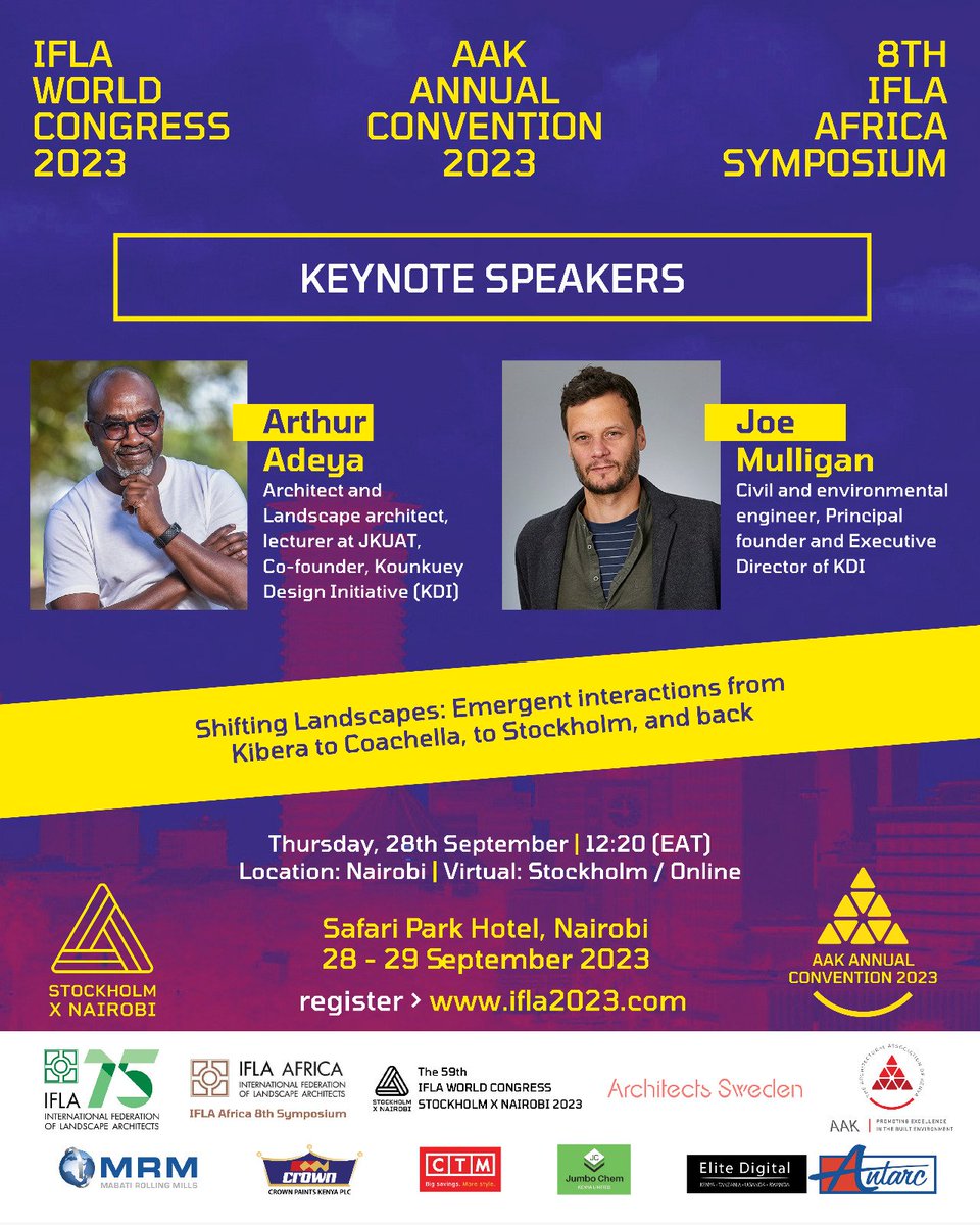 Wanjjiku's tweet photo. Some of the keynote speakers we have lined up for you. 

Register; https://t.co/QZw9Ipu7z5

#IFLA2023 #AAKConvention2023 #EmergentInteraction https://t.co/FstRxo22ym