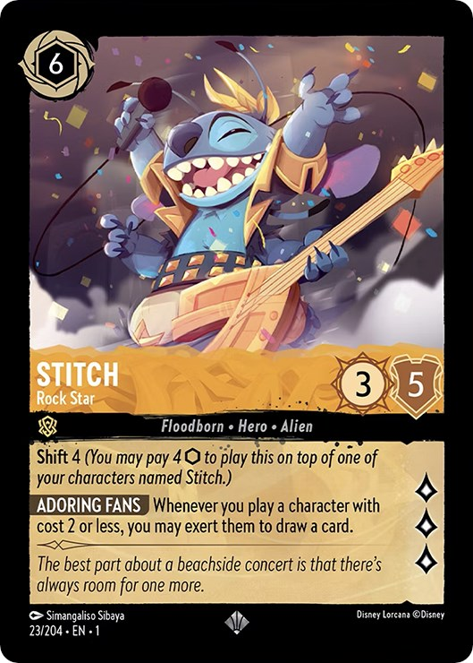 SuperMex44's tweet photo. @OnceUponADraw @DisneyLorcana Pulled rockstar Stitch from my starter deck booster so he's my favorite so far https://t.co/H5SJIoem02