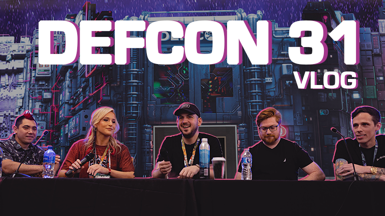 NahamSec's tweet photo. I think @DEFCON 31 was probably one of favorite DEFCONs so far! See why in this year's vlog! 👉🏼 https://t.co/gGNdUvArpV https://t.co/qQTD3r88NM