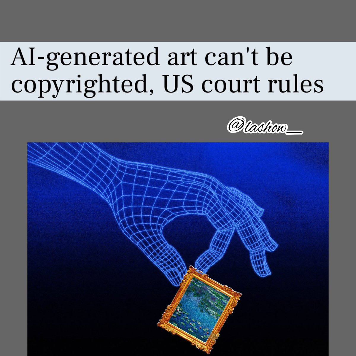 Lashow_'s tweet photo. #lashow #news #unitedstates #bigtech #technology #ChatGPT #ArtificialIntelligence #AI #digitalart #BlackTechTwitter #Copyright https://t.co/j0fHaqEATh