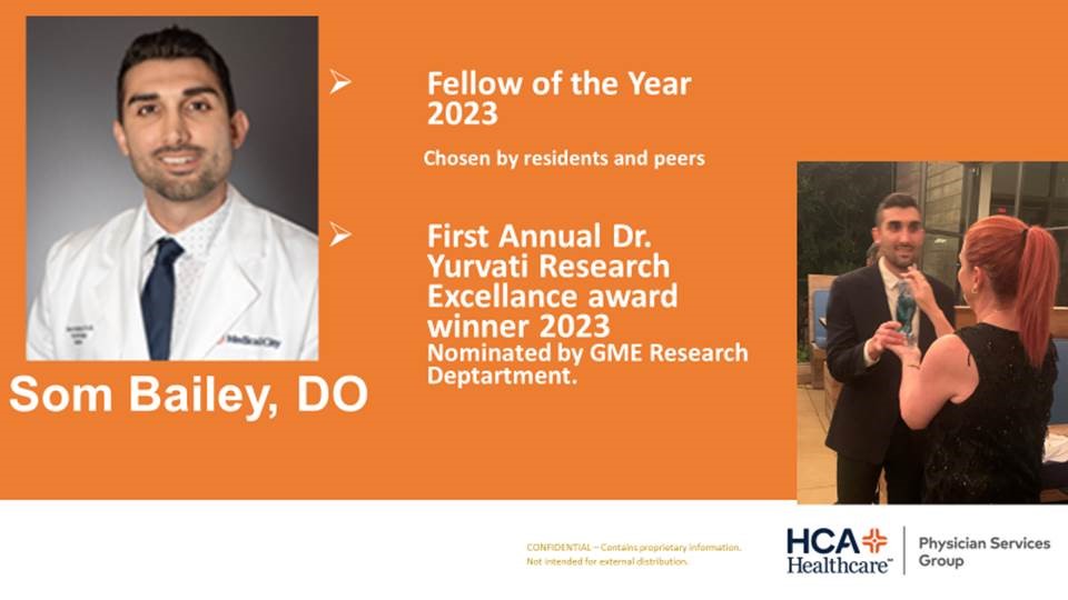 UNTHealth_TCOM's tweet photo. A great honor bestowed on TCOM’s Dr. Albert Yurvati by our friends at @MedCFortWorth  with the creation of the “Dr. Albert Yurvati Research Excellence Award.” Dr. Yurvati is well known for his surgical prowess, but his research was just as impressive. Congrats to Dr. Som Bailey! https://t.co/u3sZXh0CqH