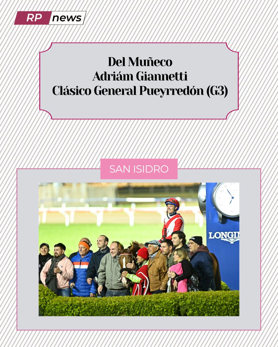 revpal's tweet photo. Del Muñeco se hizo clásico en la carrera más larga del turf argentino
El de El Pamperito S. r. (S.R.) se impuso de atropellada y por 2 1/2 cuerpos en el Clásico General Pueyrredón (G3).

https://t.co/WHwtyZU1iL https://t.co/1nZyf7oqwP