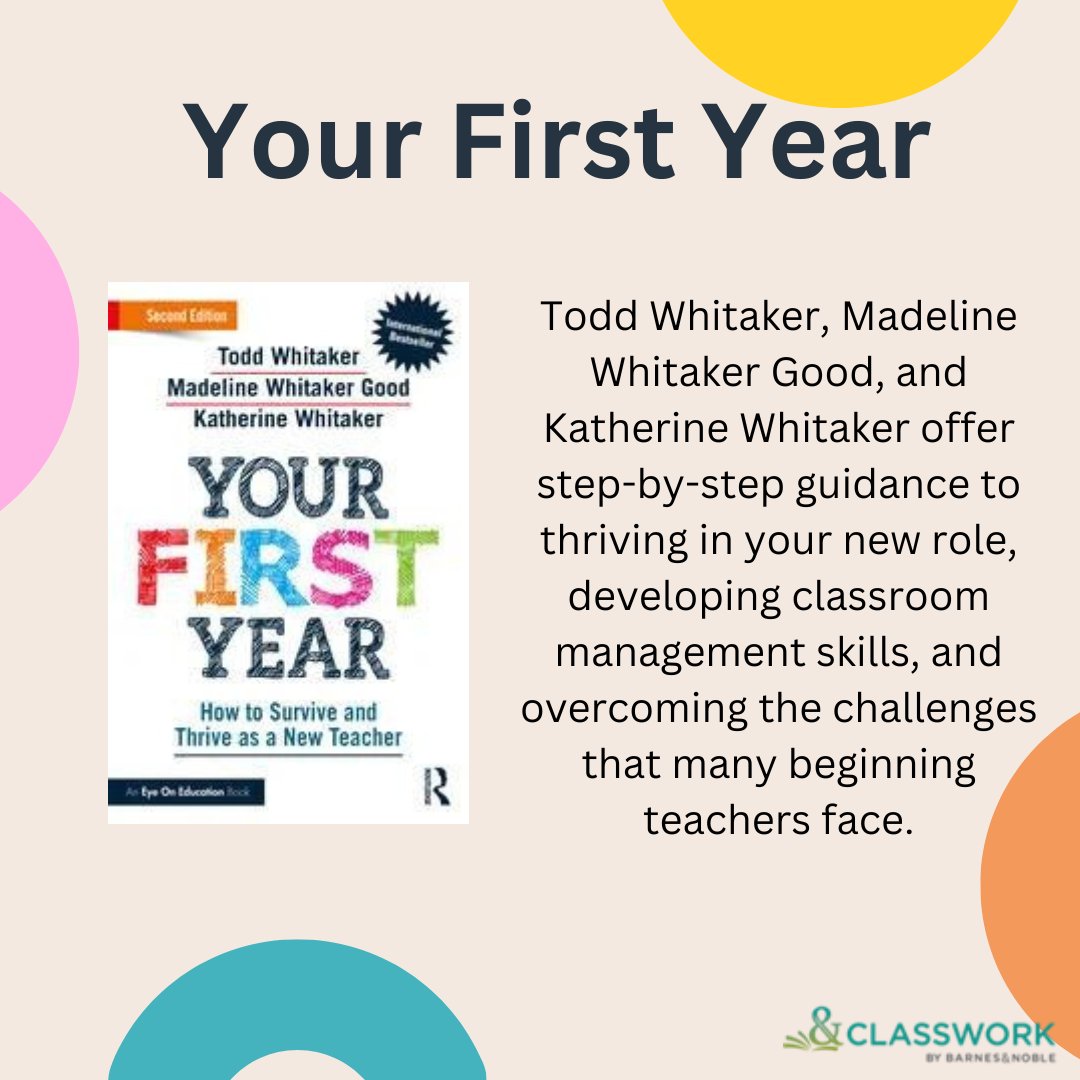 Happy Monday! We're back with another #PDMonday title for your first year teachers. Learn all the essentials for making your first year of teaching a success from renowned educators. Get copies for your first year teachers today or ask #YourBNRep for more info today!