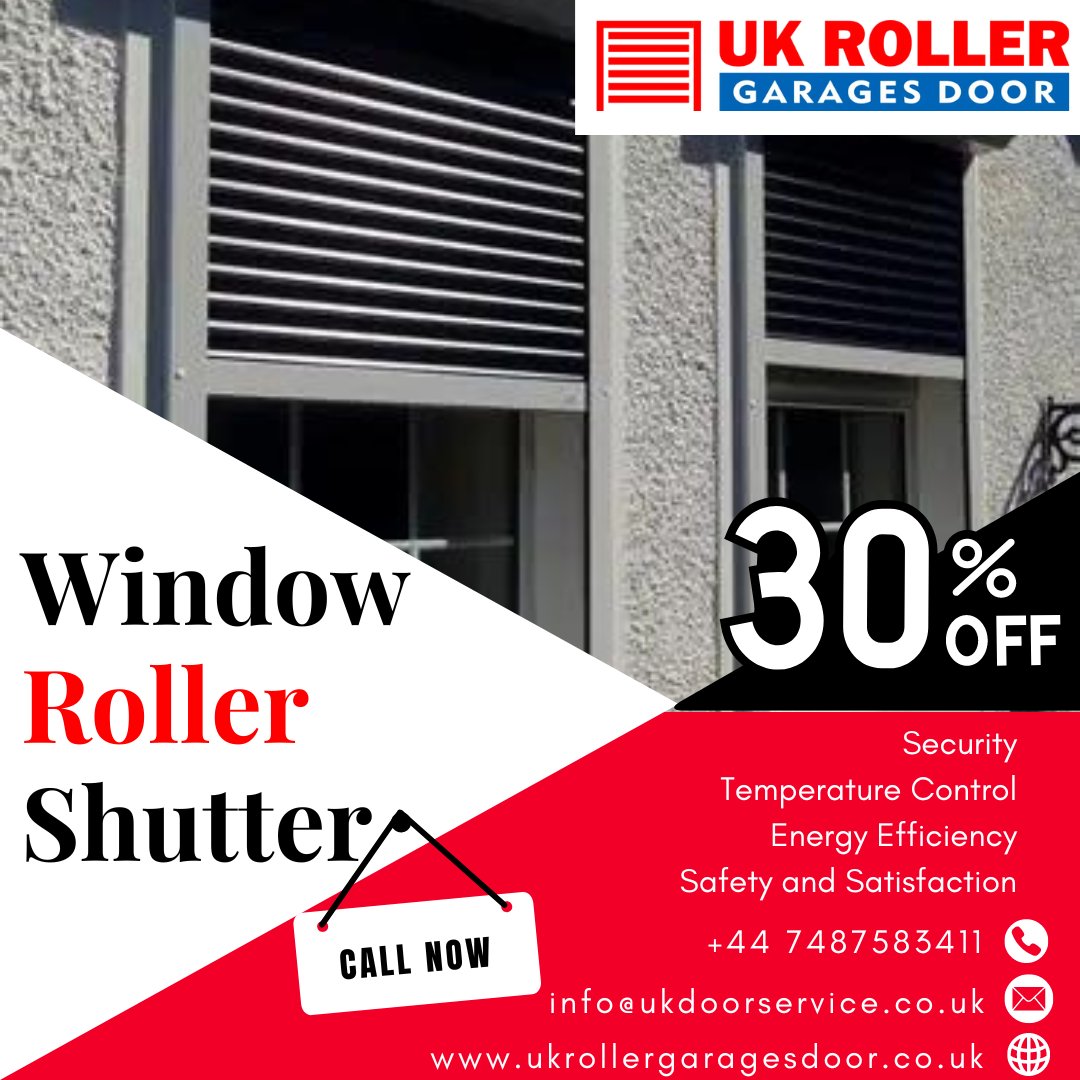 ukrollerdoor's tweet photo. Keep comfort in and worries out! Avail 30% discount on Window Roller Shutters. Contact us today to transform your space effortlessly: +44 7487583411
Website: https://t.co/jn3nWFt4KI
Google My Business: https://t.co/R1dorLjFOv
#ukrollergaragesdoor #windowshutter #scissorgate #uk https://t.co/TJB78YLgFR