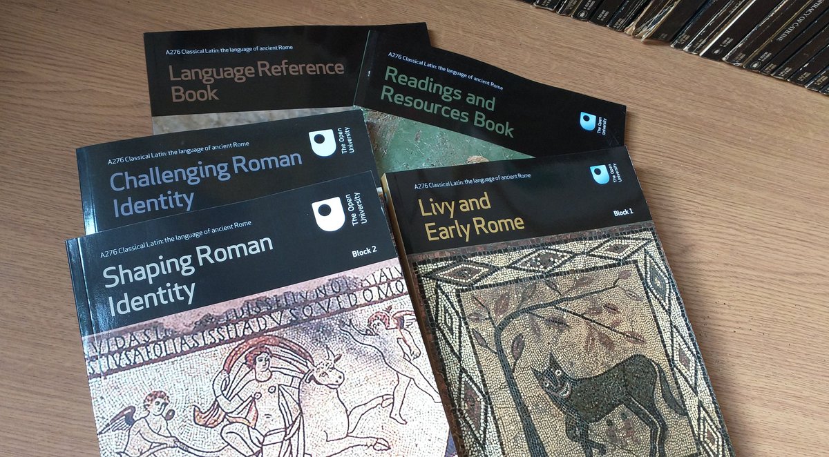 NigelMcFarlane's tweet photo. My @OU_Classics #A276 materials arrived while I was on holiday. Now the washing and ironing pile is conquered, it's time to start getting some pre-reading done. https://t.co/aXasOJfOti