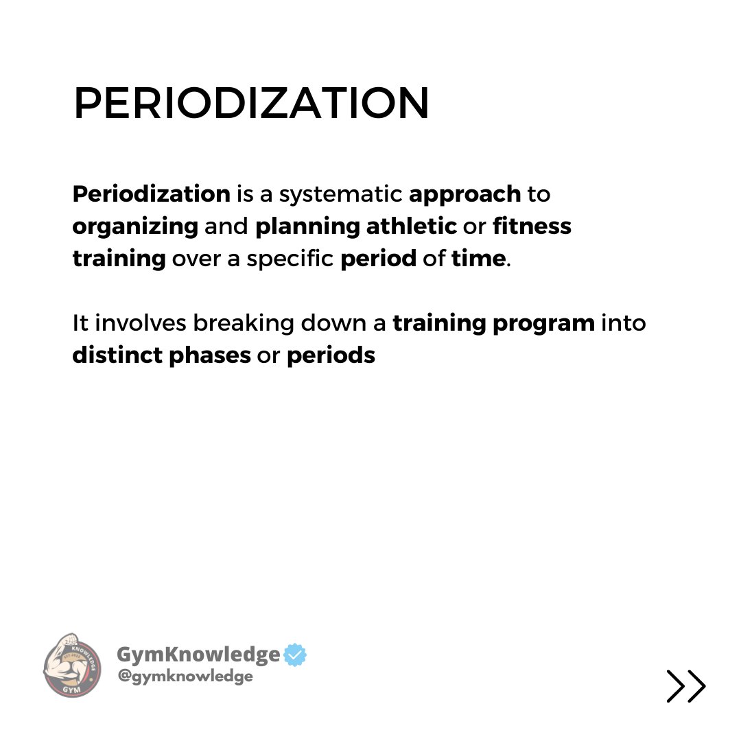 GymKnowledgeOne's tweet image. ✅🔱 Unlock the secrets of effective training with the power of periodization! 📅📈 Whether you&apos;re an athlete aiming for peak performance or a fitness enthusiast striving for consistent gains, understanding periodization is your ultimate game-changer. #gymlife #workoutplan