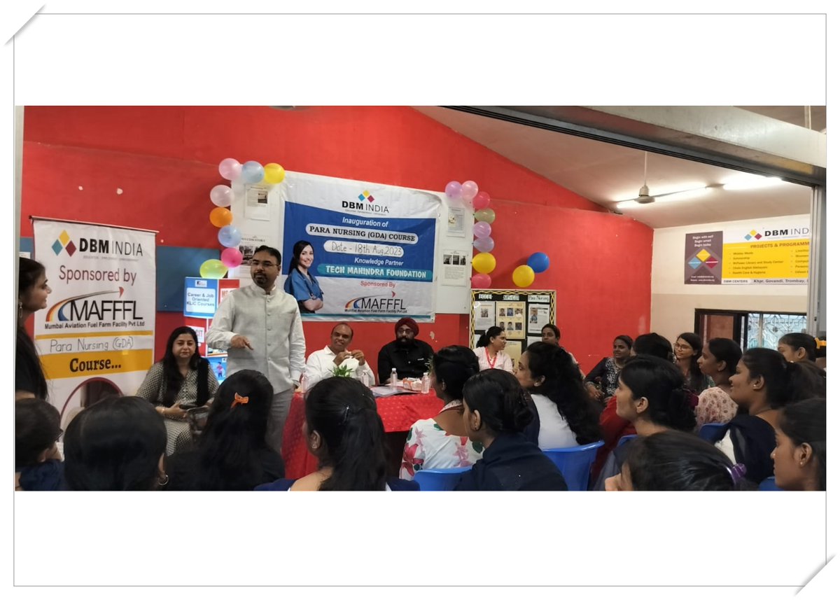 MAFFFL_Mumbai's tweet photo. 2nd batch of General Duty Assistance (GDA)/para nursing Course was inaugurated on 18th August 2023, to empower the beneficiaries in the area of healthcare, under #MAFFFL'S #CSR initiatives through Navasrushti International Trust @DBMission
#MAFFFL #CSRintiative #dbmindia https://t.co/FUjnm0pSac