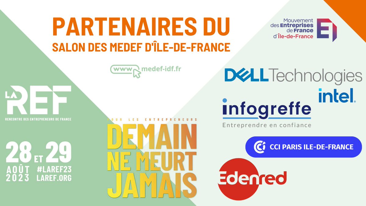 Medef_IDF's tweet photo. 📢#LaREF23 | Vivez la rentrée économique avec les #MEDEF d'#ÎledeFrance et leurs #partenaires :

📅Les 28 et 29 août
🗼@paris_longchamp 

👉En savoir plus : https://t.co/0001y7M0CE https://t.co/yU5Pfn90cb