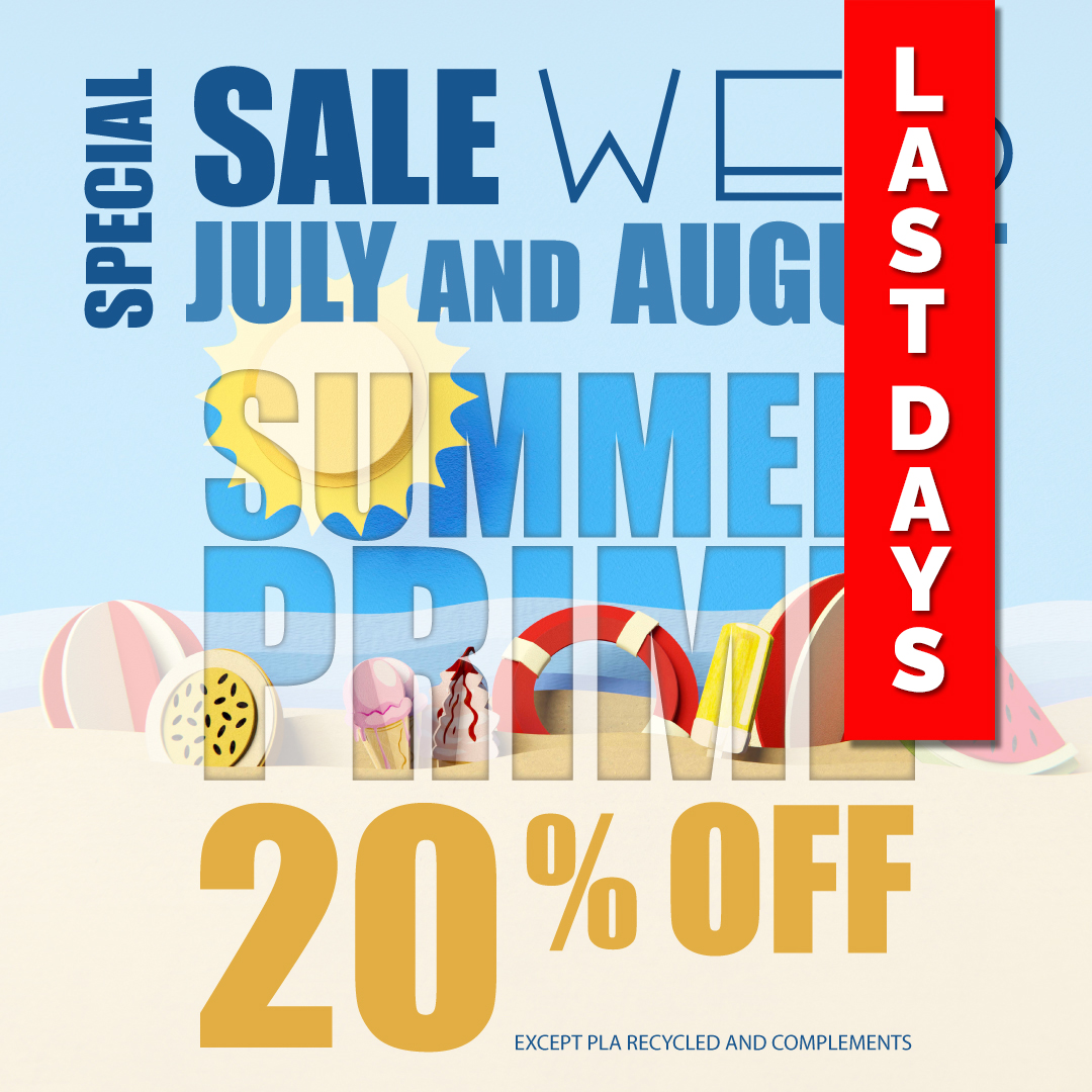 smartmaterials3's tweet image. Last days of Summer Prime! ☀️🎉

This chance won't come around again, so don't miss it!  20% discount on all our filaments!

Be Smart!
___

¡ULTIMOS DÍAS de la Summer Prime! ☀️🎉

#besmart #summerprime #smarttherevolution #pla #summertime #filaments #additivemanufacturing