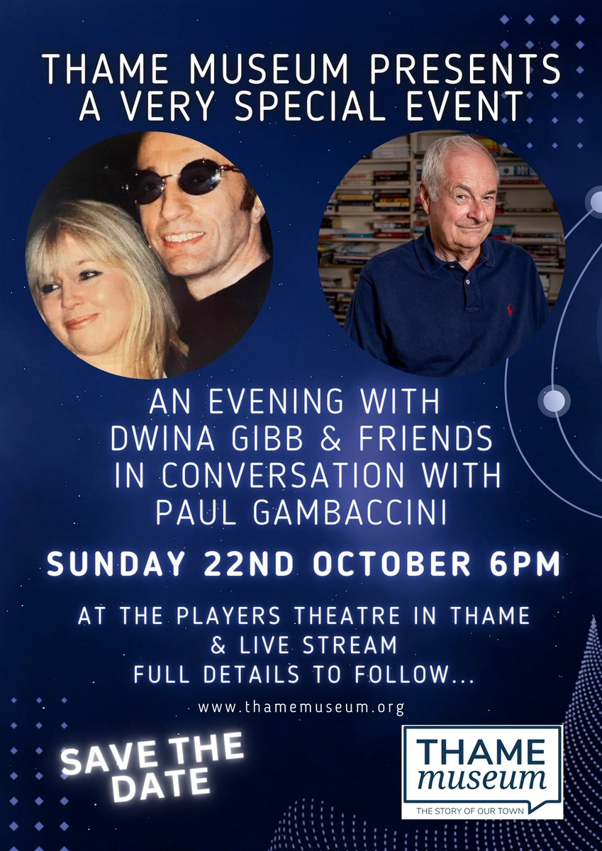 STOP PRESS! More details to follow.
#beegees #robingibb #dwina #dwinagibb #thame #thamemuseum #paulgambaccini