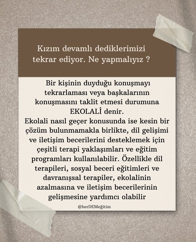 Soru &amp; Cevap
#ekolali #tekrar
#dilgelişimi #otizm
#disleksi #özelöğrenme
#özgülöğrenme #öög
#dehb #zihinsel #eğitim
#rehabilitasyon