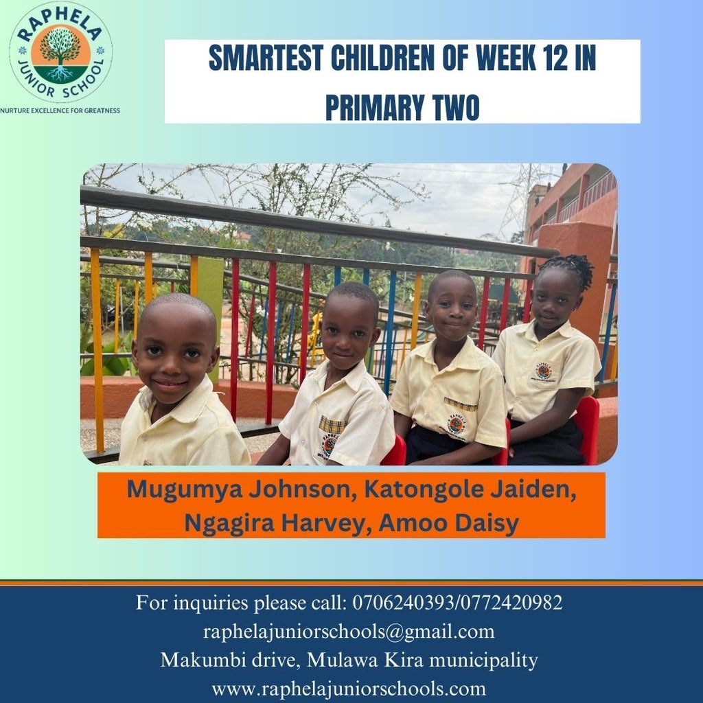 RaphelaSchools's tweet photo. Congratulations to Our Impeccably Groomed children of the Week! We are immensely proud of their neat appearance, well-kempt hair, and spotless uniforms. Keep up the great work!
#NurtureExcellenceForGreatness #RaphelaJuniorSchools #Smartness #GoodGrooming https://t.co/OVjfDBujTy