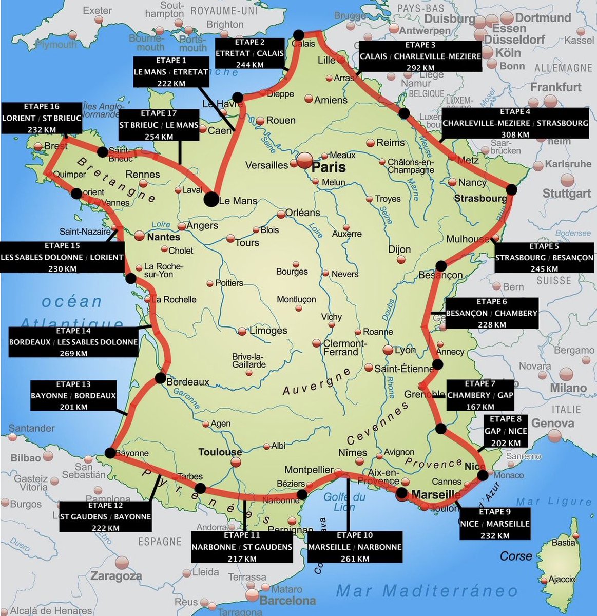 🚴‍♂️Jérémy Diguer, sapeur-pompier volontaire au Centre Départemental d’Incendie et de Secours de Le Mans Degré, va réaliser un tour de France à vélo au profit de l’œuvre des pupilles et orphelins des sapeurs-pompiers de France (ODP). 

Un périple de plus de 4000 km en 17 étapes,