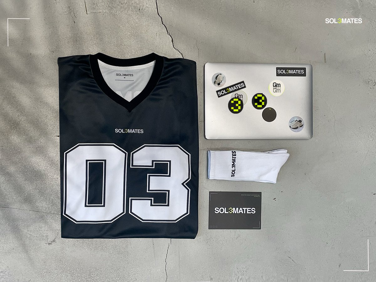 sol3mates_xyz's tweet photo. Claim your SOL3MATES Merch Pack now! 💥  
Free for SOL3MATES Silver, Gold and F&F NFT holders (incl. free shipping)  

Link to claim below 👇  

⏰ Get yours until 28 Aug, 5pm GST  

What’s inside the SOL3MATES Merch Pack? 
✔️ 1x SOL3MATES Jersey 
✔️ 1x SOL3MATES Socks 
✔️ 1x SOL3MATES Sticker Pack  

⭐️ 1 Merch Pack per Holder