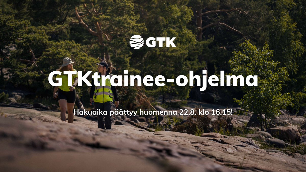 GTK_FI's tweet photo. 10, 9, 8... enää hetki aikaa hakea #GTKtrainee -ura- ja koulutusohjelmaamme! 📣 Geo- ja ympäristöalan opiskelija tai vastavalmistunut: viimeisiä hetkiä viedään. Haku on auki enää huomiseen 22.8. klo 16.15 saakka. Lue lisää ja hae: https://t.co/XpTydh1MUK. #MaammeHyväksi #geologia https://t.co/RFlfIGfqVC