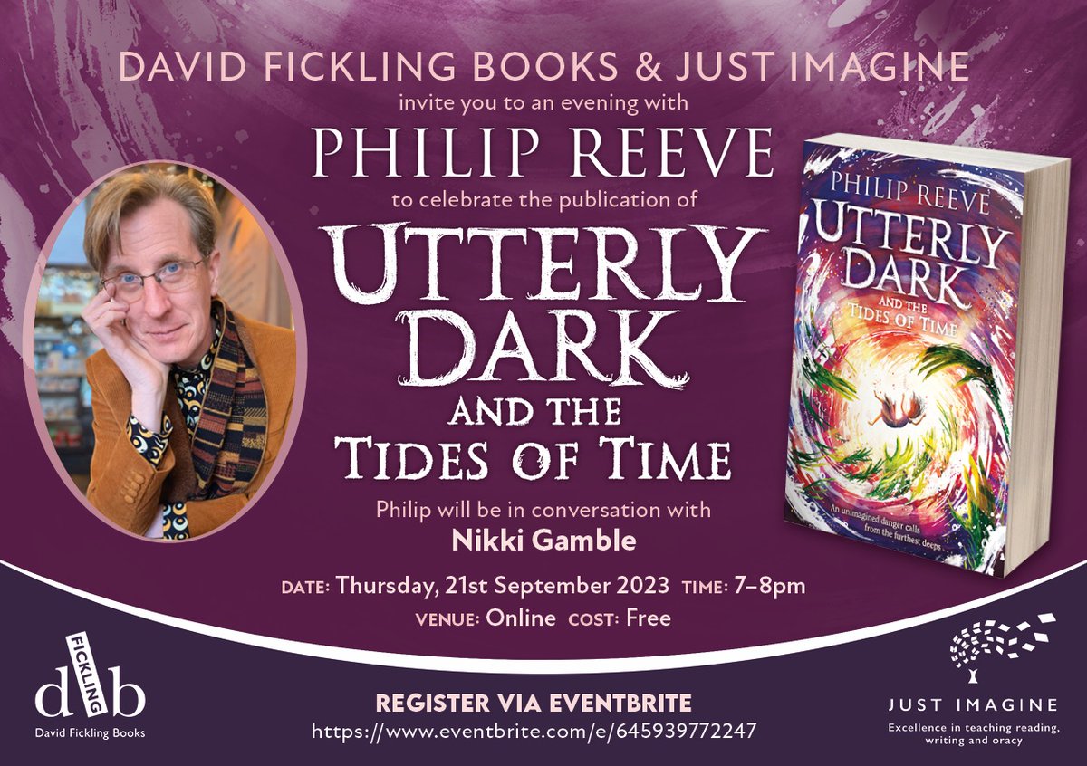🎊Exciting news-@philipreeve1 is doing a FREE event to celebrate the publication of UTTERLY DARK AND THE TIDES OF TIME🌊in conversation with Nikki Gamble!✨ The event will be online on the 21st of September from 7-8pm🪄 You can reserve your spot here: ow.ly/4r4F50PsZs0